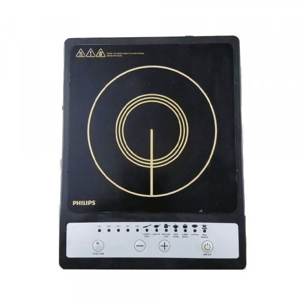 Image of PHILIPS HD4920/00 Induction Cooktop  (Black, Silver, Push Button)