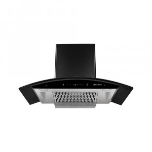 Image of Faber 90 cm 1200 m³/hr Auto-Clean curved glass Kitchen Chimney (HOOD SUNNY HC SC BK 90, Filterless technology,  Touch Control)