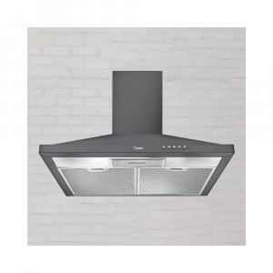 Image of Prestige Clara 600 Glass Kitchen Hood with Powder Coated Body and Aluminium Filter, 800m3HR, Black