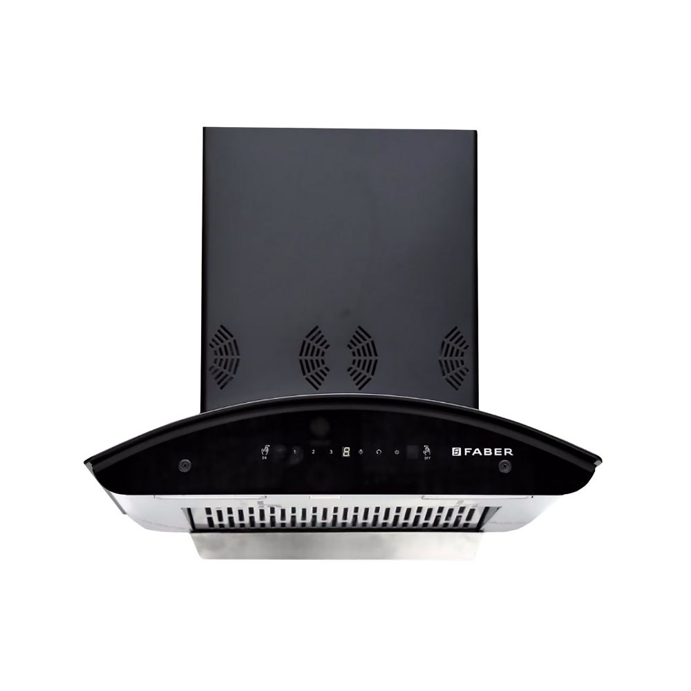 Faber Hood Wall Mounted Chimney Black CREST 3D PLUS IND HC SC BK 60
