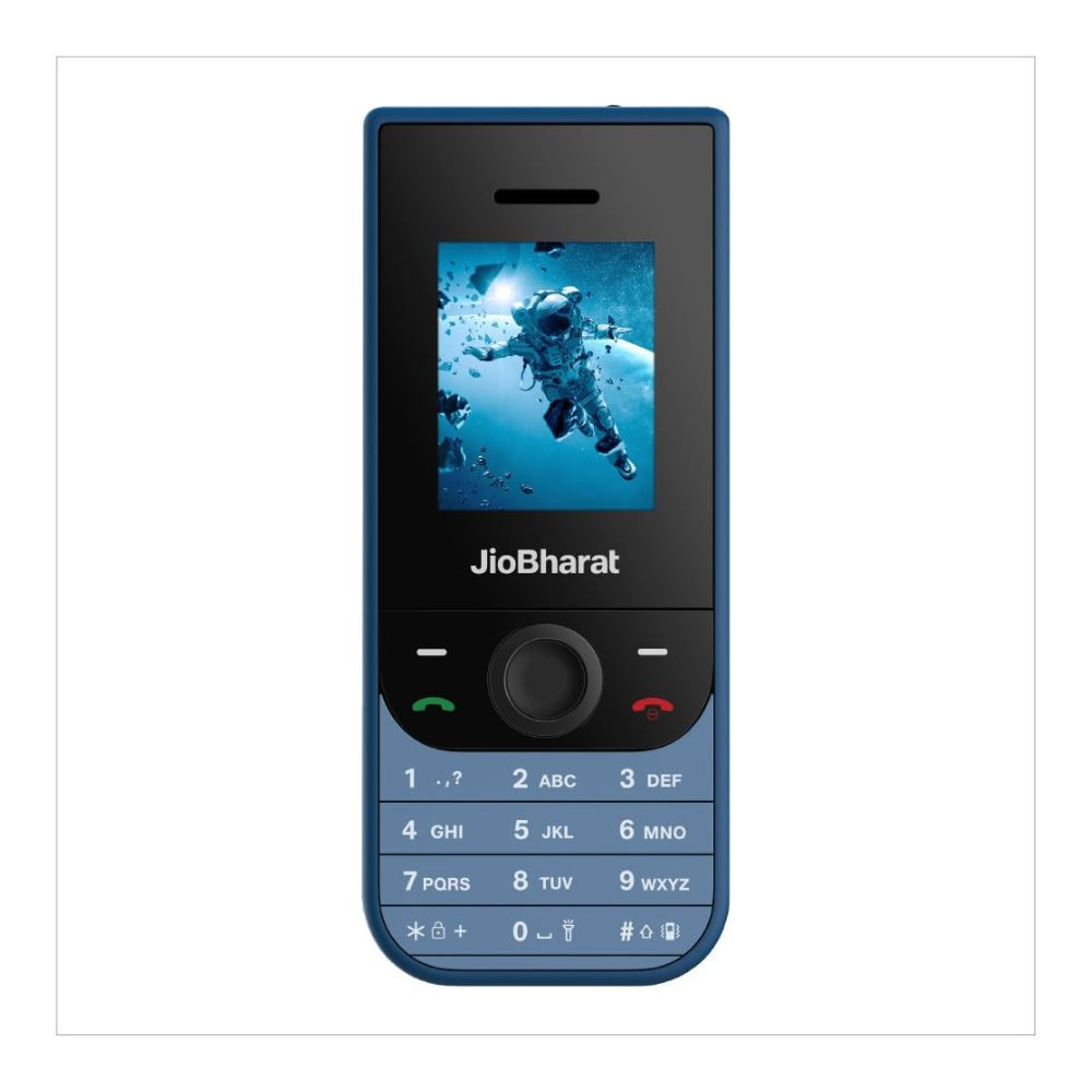 JioBharat V3 4G Phone with JioTV JioHotstar UPI JioSoundPayJioSaavn Long Lasting Battery LED Torch Digital Camera Blue Locked for JioNetwork