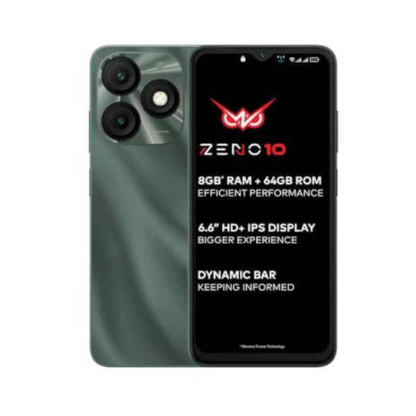 Image of itel ZENO 10|6.6" HD+ Display with Dynamic Bar| 3GB RAM + 64GB ROM, Upto 8GB RAM with Memory Fusion|Octacore Processor|8MP AI Dual Rear Cam|5000 mAh Battery | Phantom Crystal