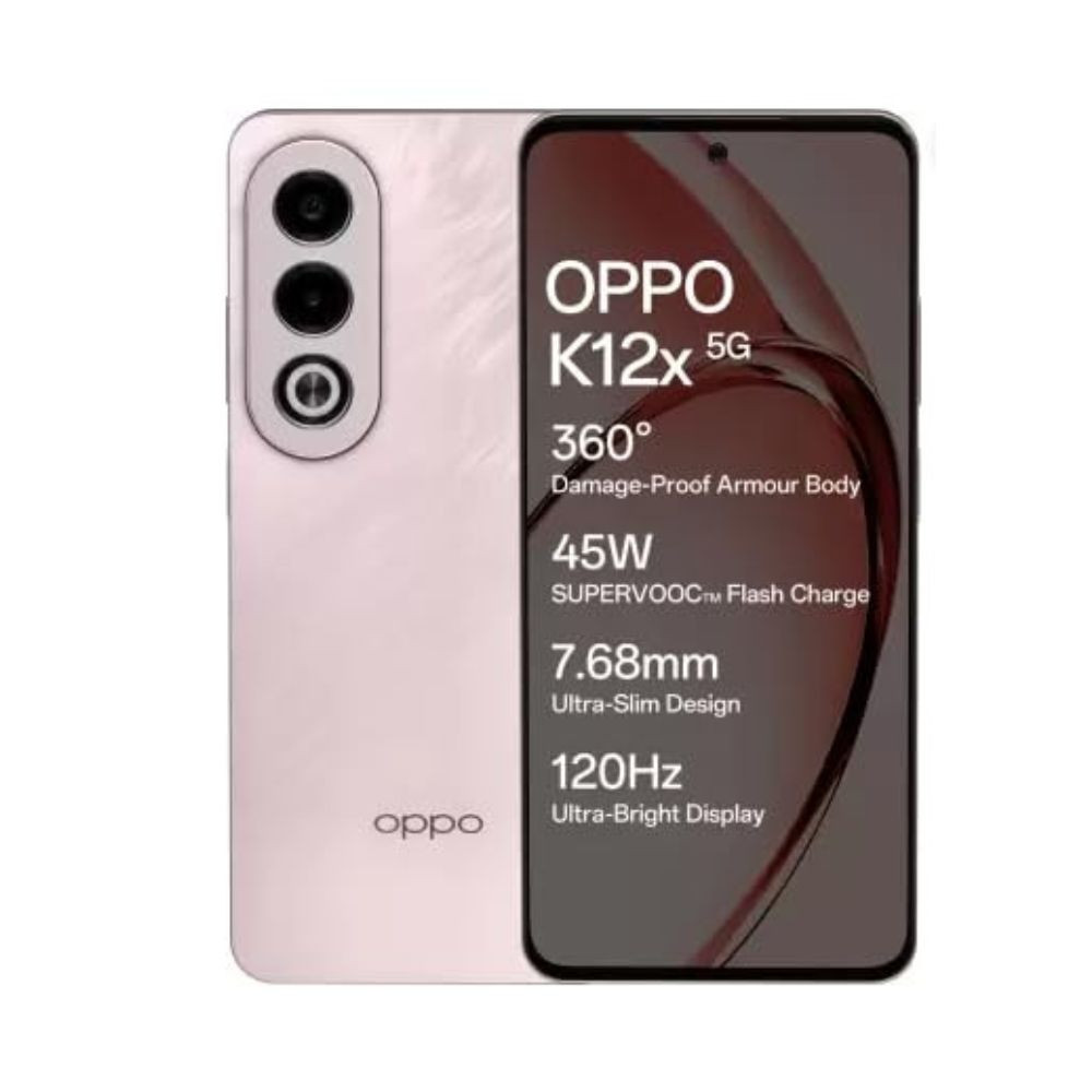 Oppo K12x 5G with 45W SUPERVOOC Charger in-The-Box Feather Pink 128 GB 6 GB RAM
