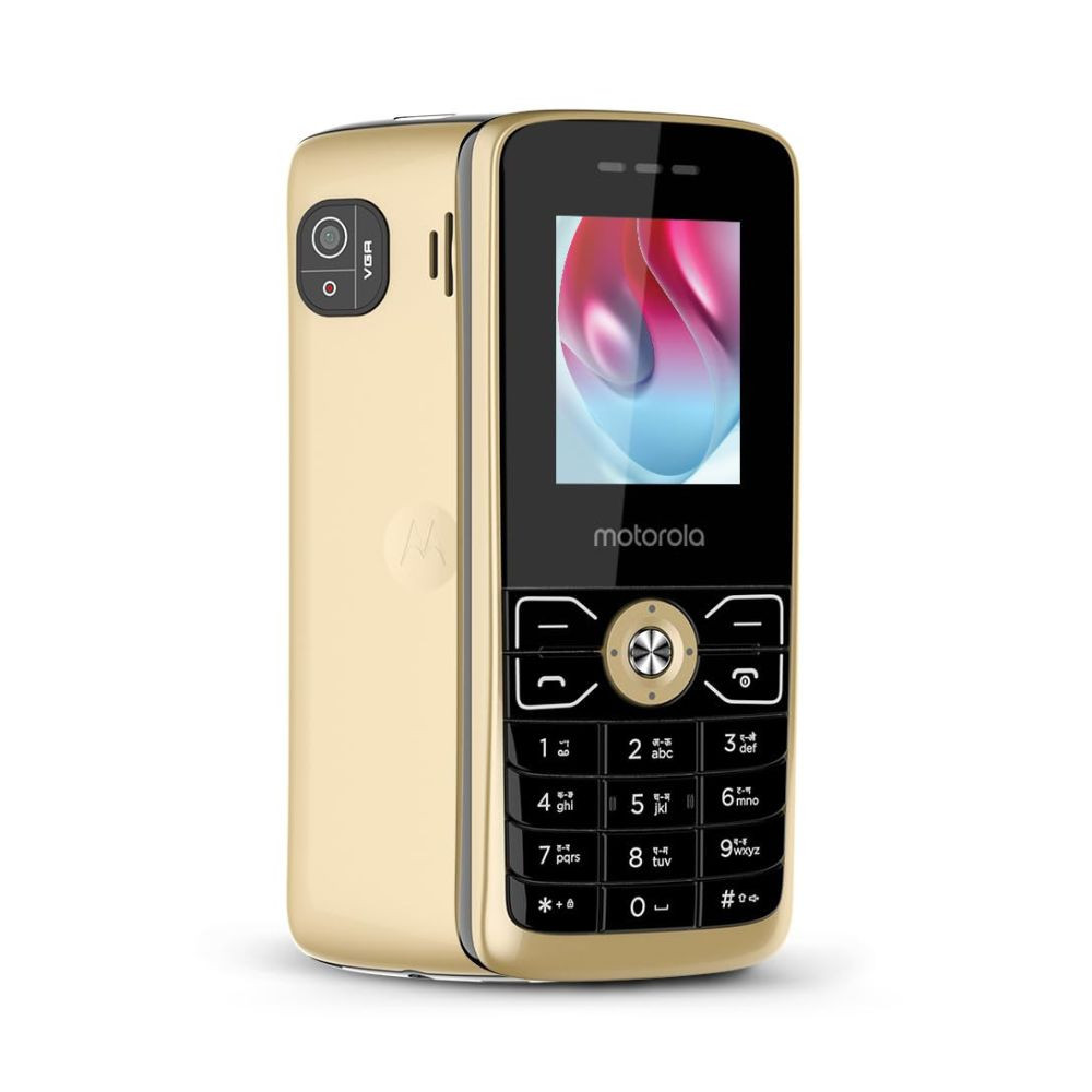 Motorola All-New A50 Dual Sim keypad Phone with Voice Feature 1750 mAh Powerful Battery 2 Years Replacement Warrenty Rear Camera Gold