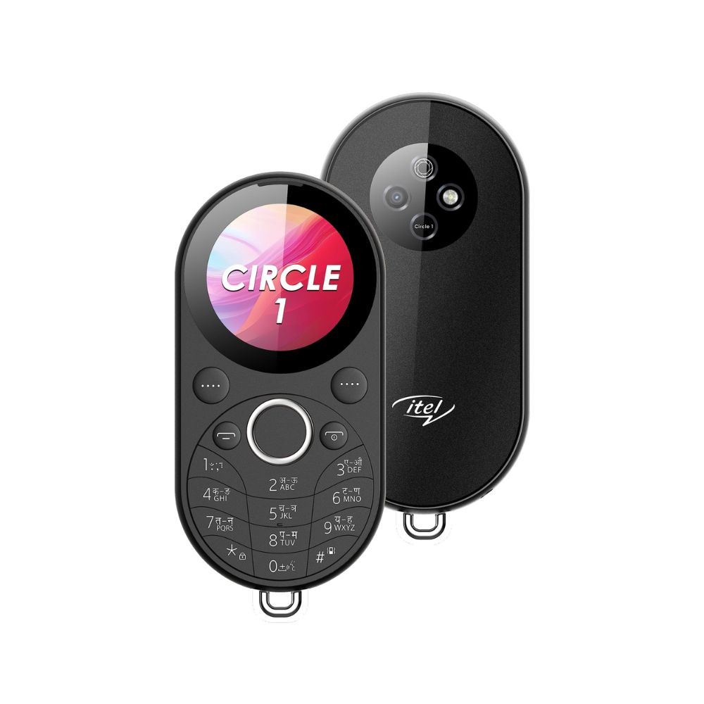 itel Circle 1 Unique Design with Round Screen Mobile Phone 500mAh Battery 132 Display BT Call Black