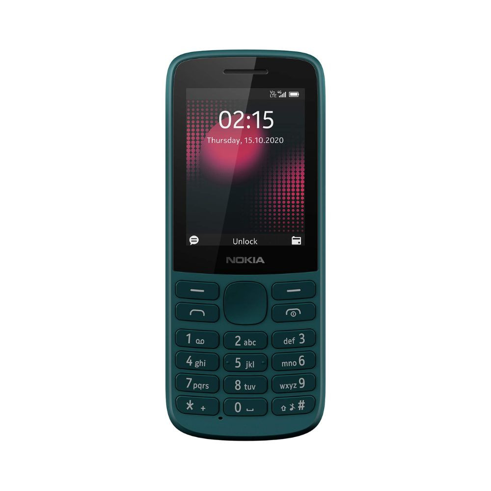 Nokia 215 4G Dual SIM 4G Phone with Long Battery Life Multiplayer Games Wireless FM Radio and Durable Ergonomic Design Cyan Green