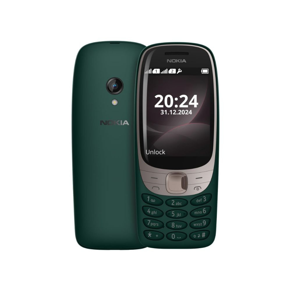 Nokia 6310 Dual SIM Keypad Phone with a 28 Screen Wireless FM Radio and Rear Camera with Flash  1 Year Replacement Guarantee  Green