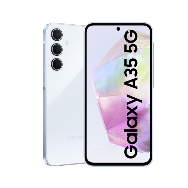 Image of Samsung Galaxy A35 5G (Awesome Iceblue, 8GB RAM, 256GB Storage) | Premium Glass Back | 50 MP Main Camera (OIS) | Nightography | IP67 | Corning Gorilla Glass Victus+ | sAMOLED with Vision Booster