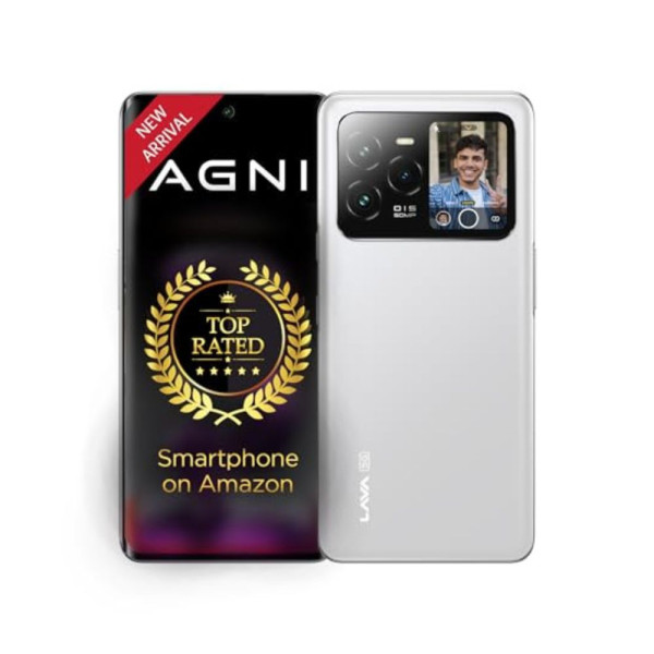 Image of Lava Agni 3 5G (Pristine Glass, 8GB+128GB) | India's 1st dual AMOLED | Dimensity 7300X | 50MP Triple AI Camera | 66W Fast Charge,5000 mAh Battery | Clean UI | Free Replacement @ Home | Without Charger