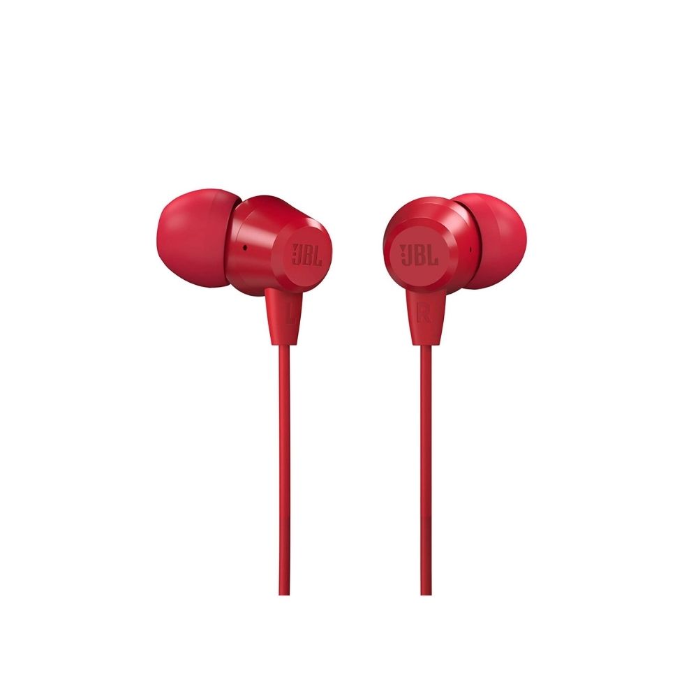 JBL C50HI Wired in Ear Earphones with Mic Red