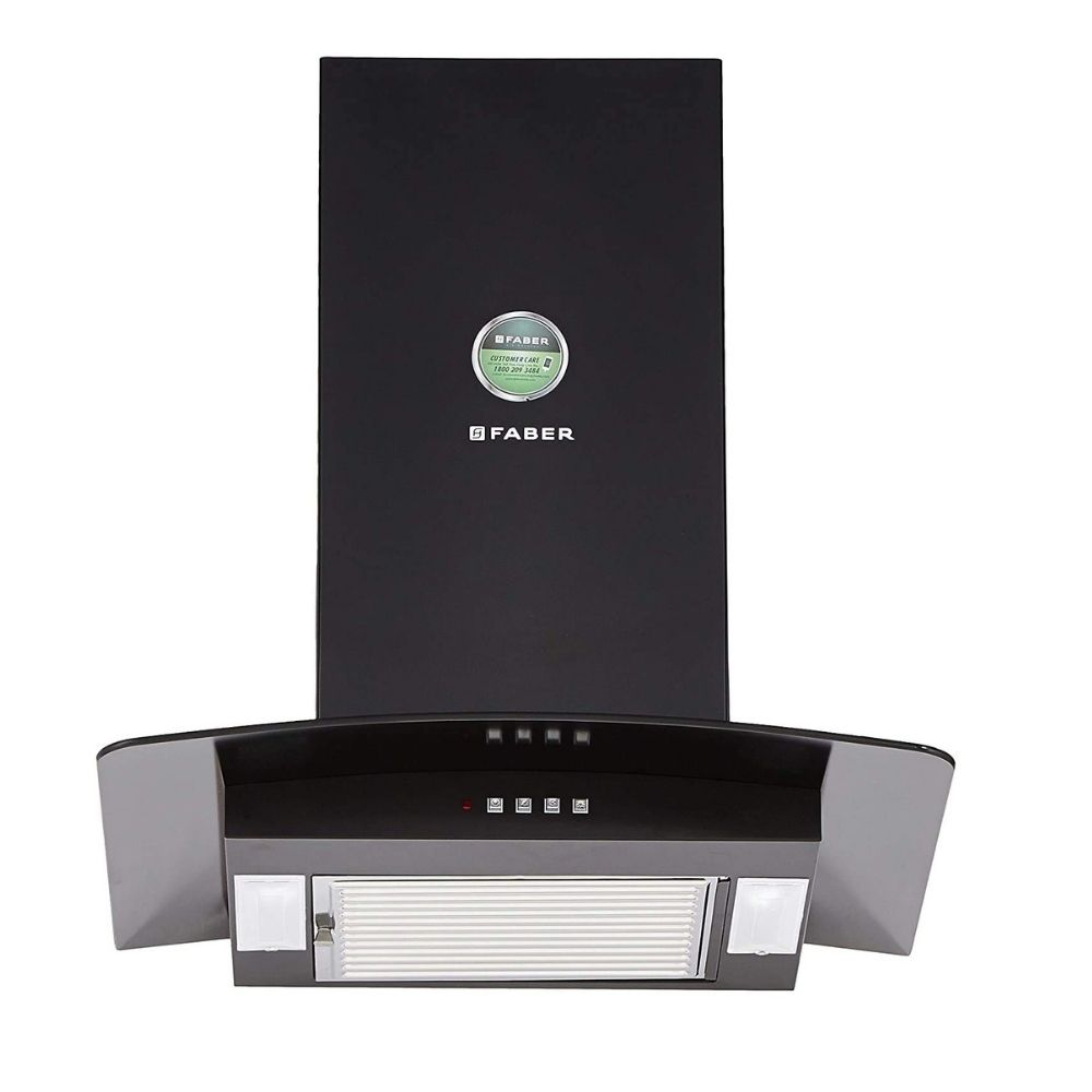 Faber 60 cm 1000 mHR Curved Glass Kitchen Chimney HOOD PRETTY PLUS PRO BK PB LTW 60 1 Baffle Filter Black