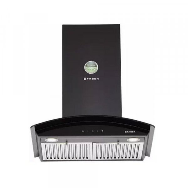 Image of Faber 90 cm 1095 m³/hr box-type Kitchen Chimney (Hood Topaz Smart 3D T2S2 BK TC LTW 90, Baffle Filter, Touch Control, Black)
