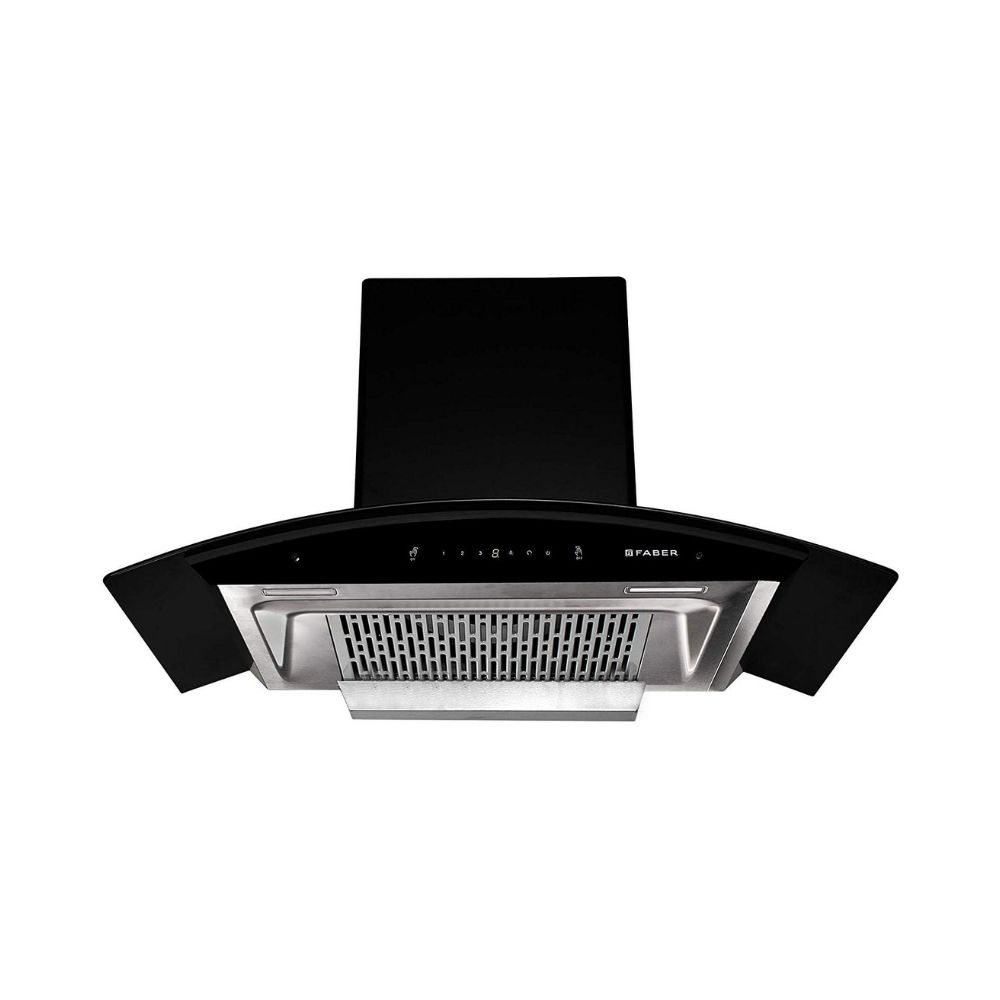 Faber 90 cm 1200 m3hr Heat Auto Clean Chimney Hood Crest Plus HC SC BK 90 Filterless Touch  Gesture Control Black