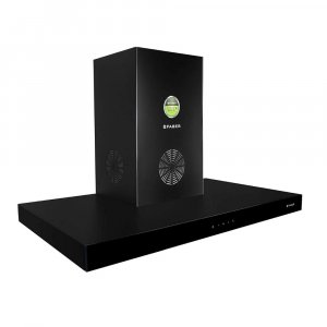 Image of Faber 90 cm 1350 m³/HR Box-Type Kitchen Chimney (Hood STILUX 3D PLUS MAX T2S2 BK TC 90, 3 Baffle Filters, Touch Control, Black)