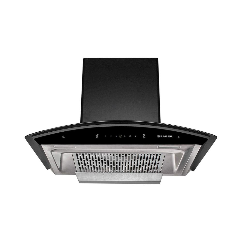 Faber 60 cm 1200 m3hr Heat Auto Clean Chimney Hood Crest Plus HC SC BK 60 Filterless Touch  Gesture Control Black