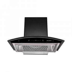 Image of Faber 60 cm 1200 m3/hr Heat Auto Clean Chimney (Hood Crest Plus HC SC BK 60, Filterless, Touch &amp; Gesture Control, Black)
