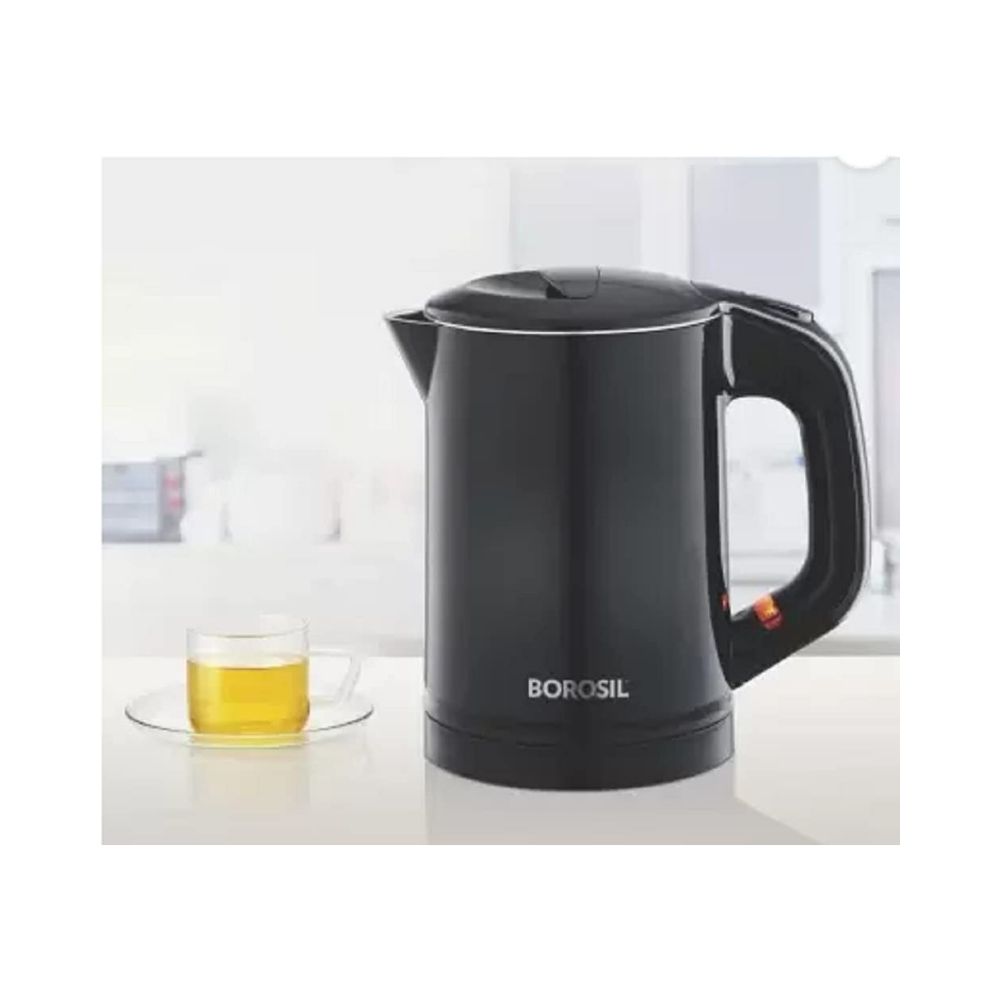 Borosil Eva Cool Touch 06 LTR Stainless Steel Kettle Electric Kettle 06 L Black