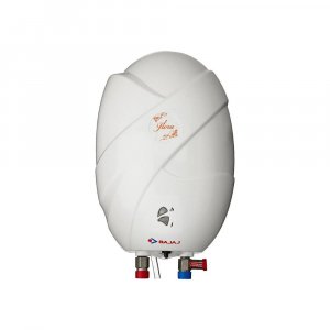 Image of Bajaj Flora 3L 3kW ABS Plastic Instant Water Heater with 24-inch Stainless Steel Connection Pipes (White)