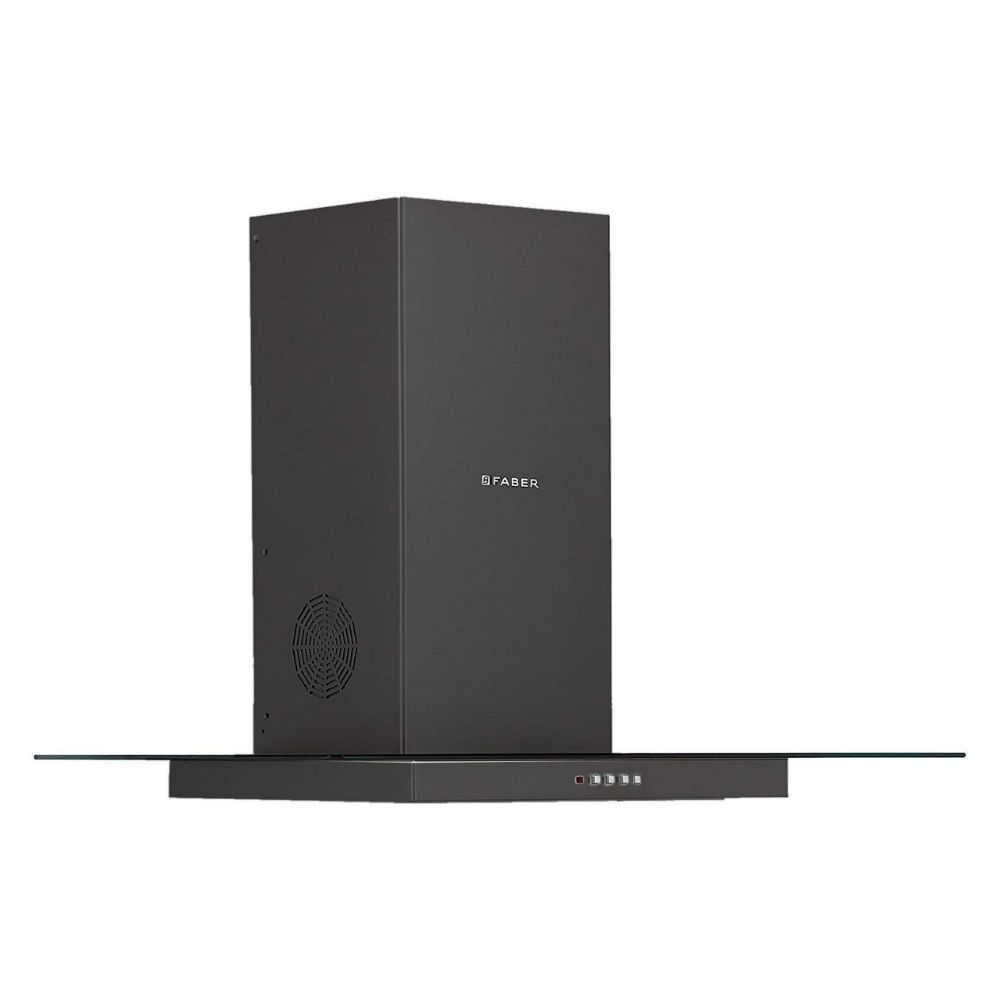 Faber 90 cm 1095 mhr straight glass Kitchen Chimney HOOD GLASSY 3D T2S2 BK LTW 90 Baffle Filter Black