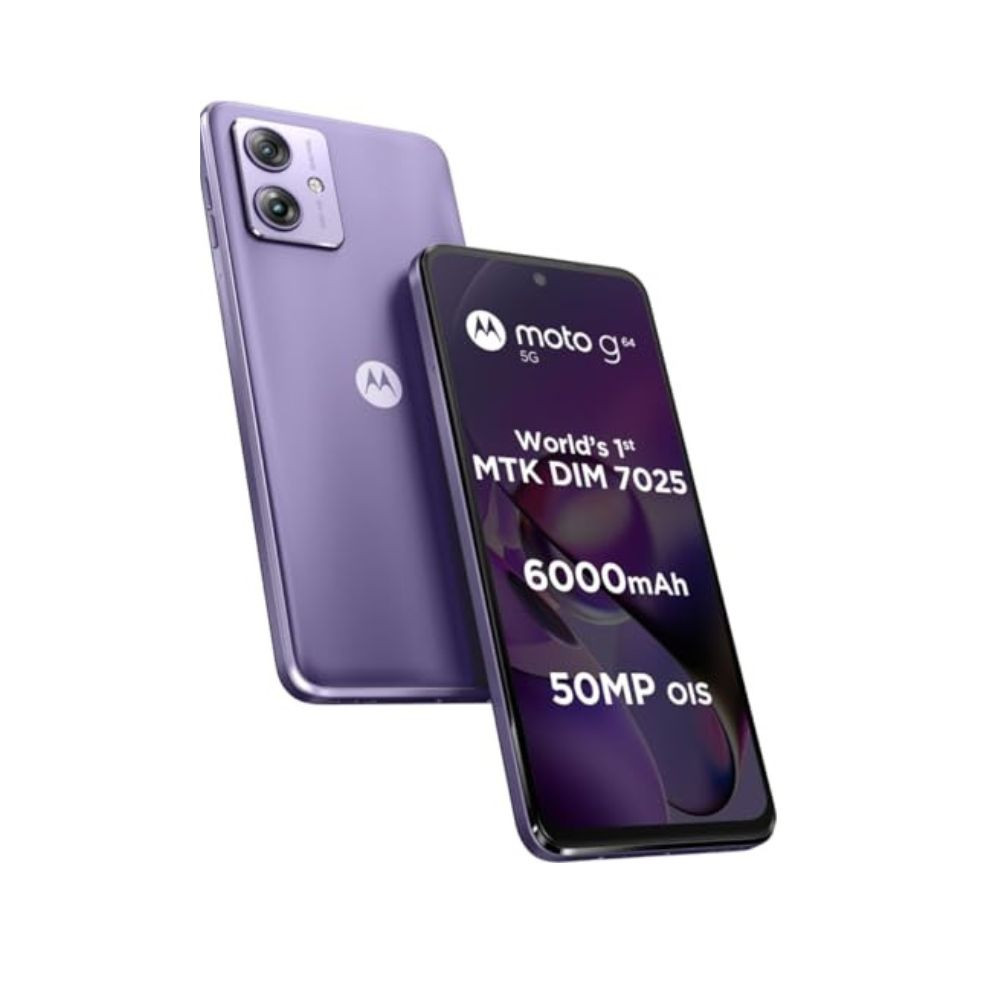 Motorola G64 5G Ice Lilac 8GB RAM 128GB Storage  Expandable Upto 2TB  Upto 16GB RAM with RAM Boost  50MP OIS  8MP  16MP Front Camera  MediaTek Dimensity 7025 Processor  6000 mAh Battery