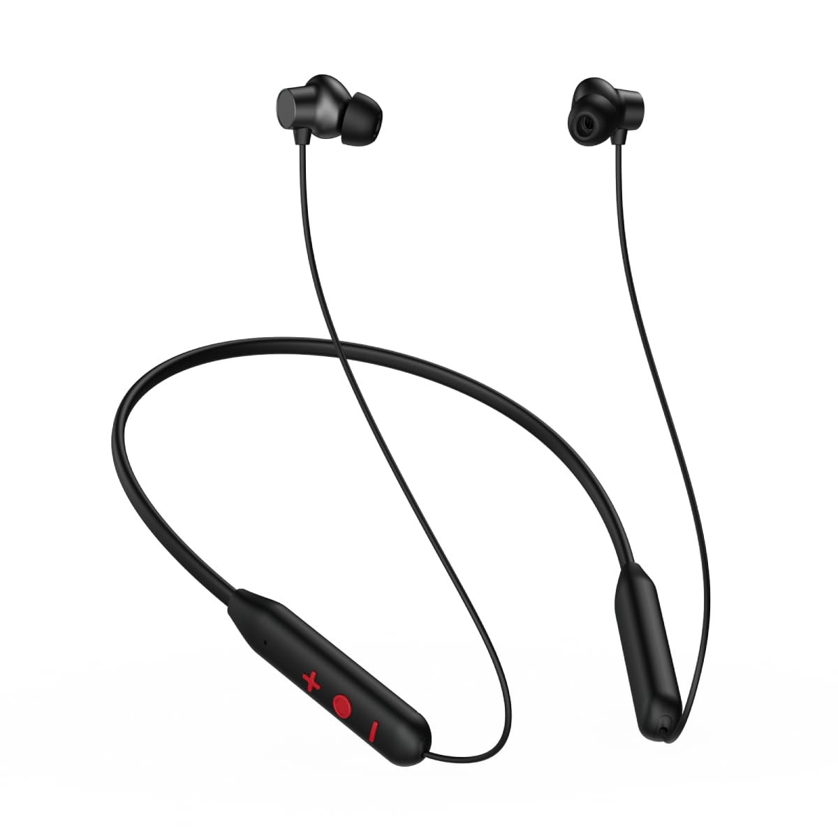 pTron Newly Launched Tangent Eon in-Ear Bluetooth 53 Wireless Headphones 45H Playtime HD Mic TruTalk AI-ENC Calls MovieMusic Modes Dual Device Pairing Type-C Fast Charging IPX5 Black