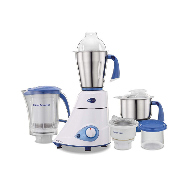 Image of Preethi Blue Leaf Platinum MG 139 mixer grinder, 750 watt, White, 4 jars - Super Extractor juicer Jar &amp; Storage Air-Tight Container, FBT motor with 5yr Warranty &amp; Lifelong Free Service, Standard