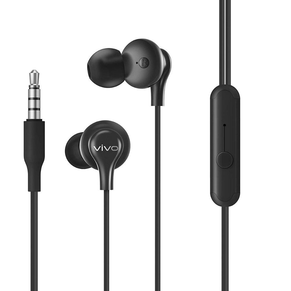 vivo Color Wired in Ear Earphones with Mic and 35mm Jack Black