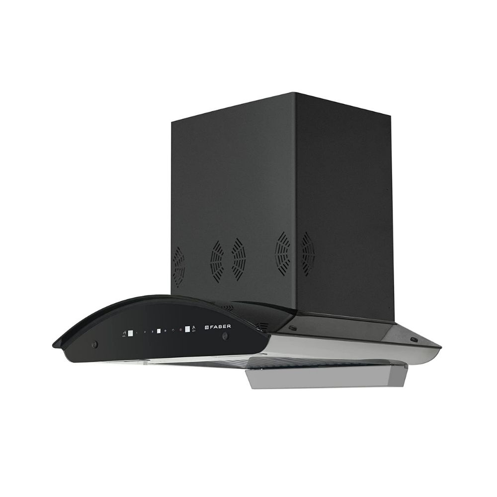 Faber 60 cm 3 Way Silent Suction AutoClean Chimney 1298 m3hr HOOD PREMIA 3D PLUS IND HC SC BK 60 Baffle Filters