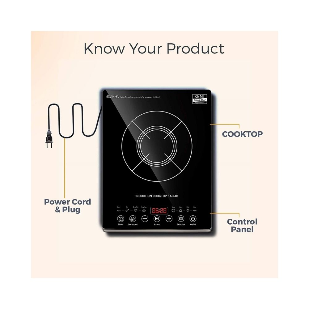 Kent 16036 Induction Cooktop Black Touch Panel