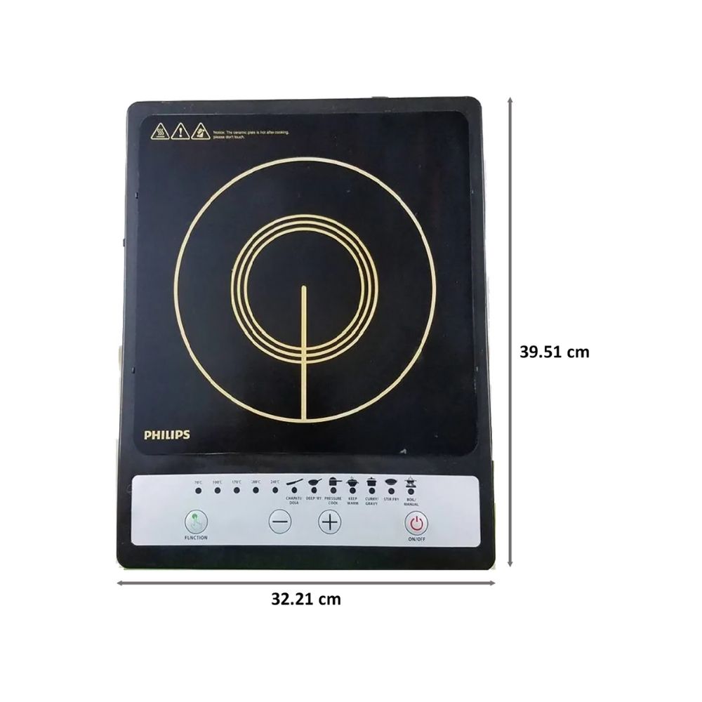PHILIPS HD492000 Induction CooktopBlack Silver Push Button