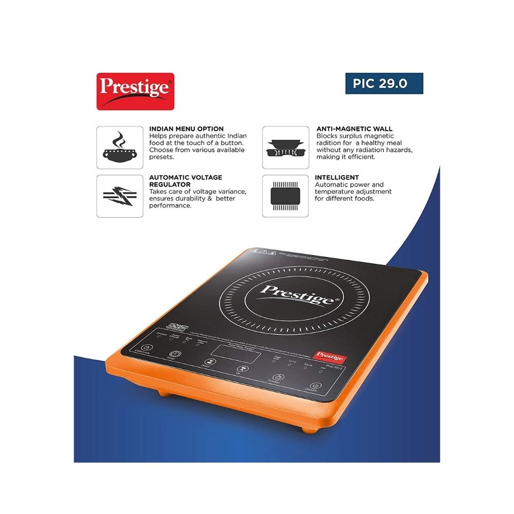 Prestige PIC 290 Induction CooktopOrange Black Touch Panel