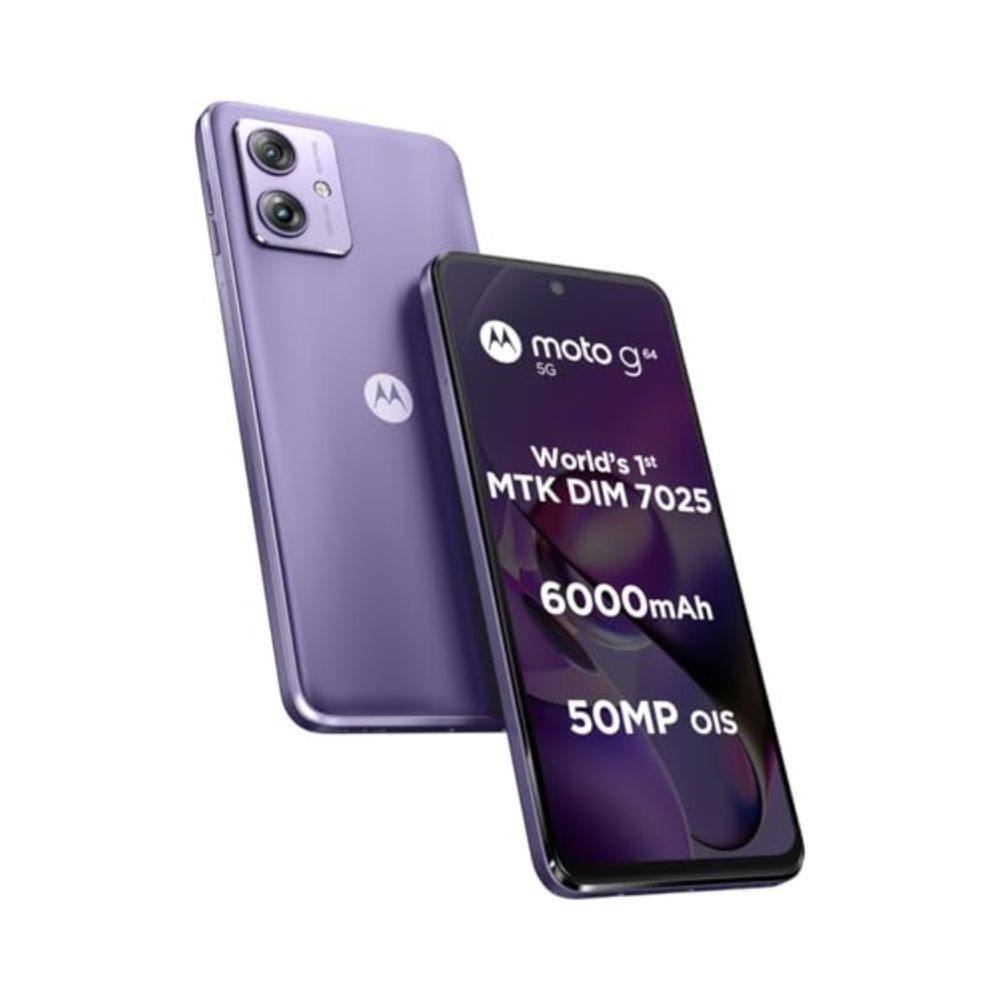 Motorola G64 5G Ice Lilac 12GB RAM 256GB Storage Expandable Upto 2TB Upto 24GB RAM with RAM Boost 50MP OIS 8MP 16MP Front Camera MediaTek Dimensity 7025 Processor 6000 mAh Battery