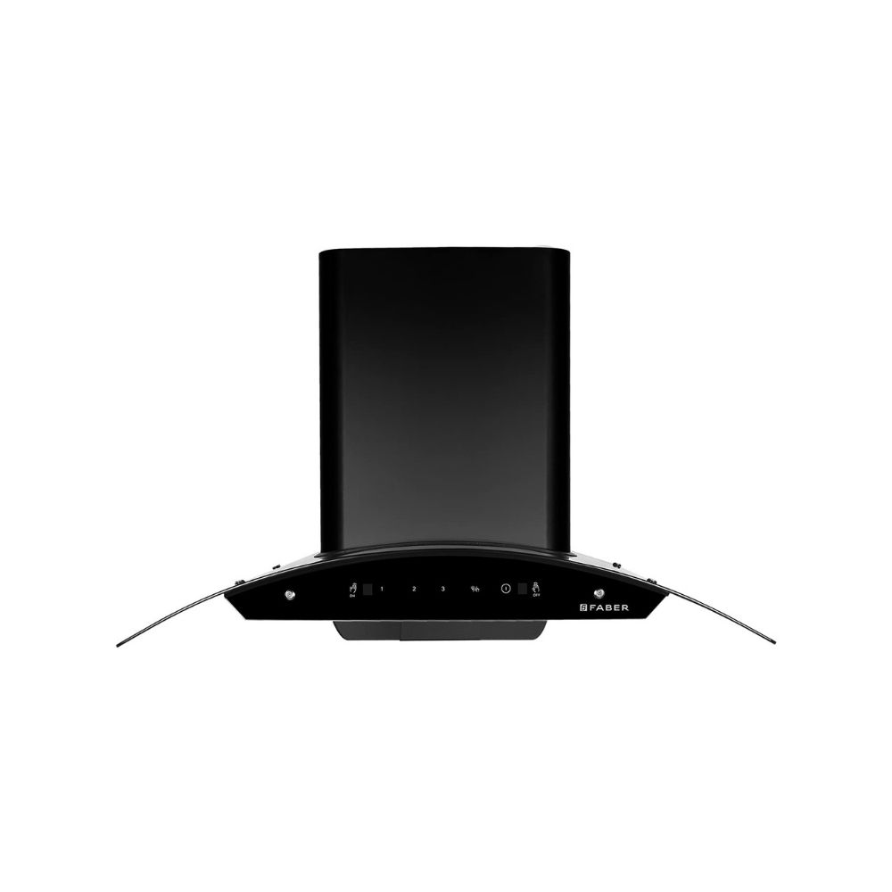 Faber 90 cm 1200 mhr Auto-Clean curved glass Kitchen Chimney HOOD SUNNY HC SC BK 90 Filterless technology  Touch Control