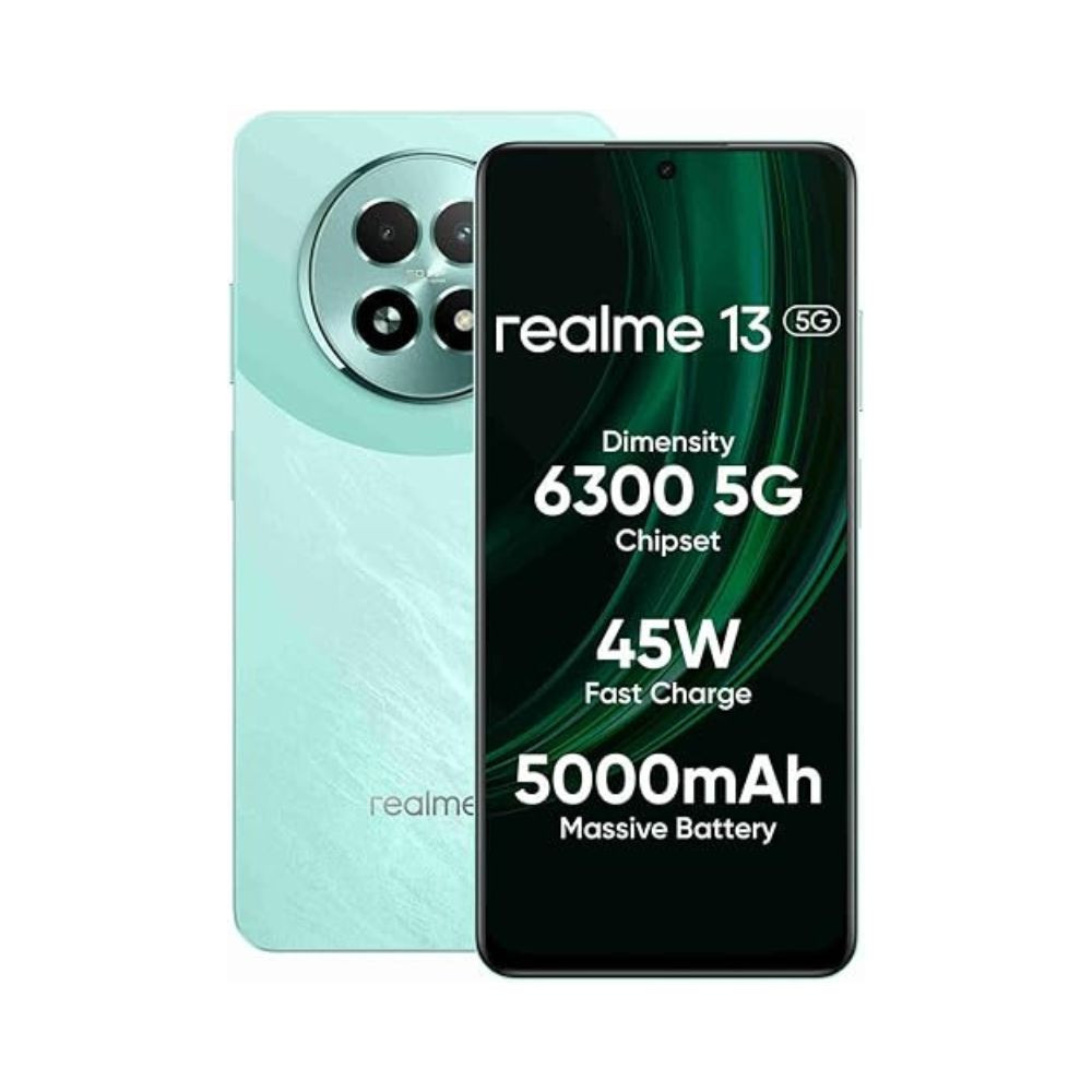 realme 13 5G Speed Green 8GB RAM 128GB Storage Expandable Upto 2TB Up to 18GB Dynamic RAM 50MP AI Dual Camera 672 AMOLED Display 45W Ultra Charging Dimensity 6300 Processor