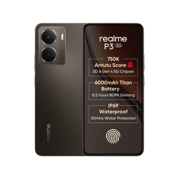 Image of realme P3 5G with 6.67″ FHD+ 120Hz AMOLED Display (6 GB RAM, 128 GB ROM) Comet Grey