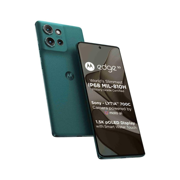 Image of Motorola Edge 50 5G (8GB RAM + 256GB Storage) | 50MP + 13MP + 10MP | 32MP Front Camera | 5000 mAh Battery | Snapdragon 7 Gen 1 Accelerated Edition Processor (Jungle Green)