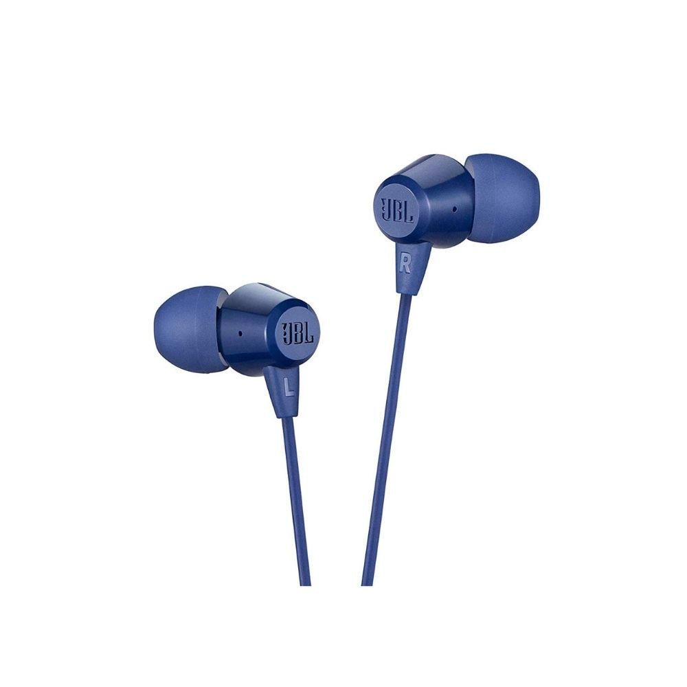 JBL C50HI Wired in Ear Earphones with Mic Blue