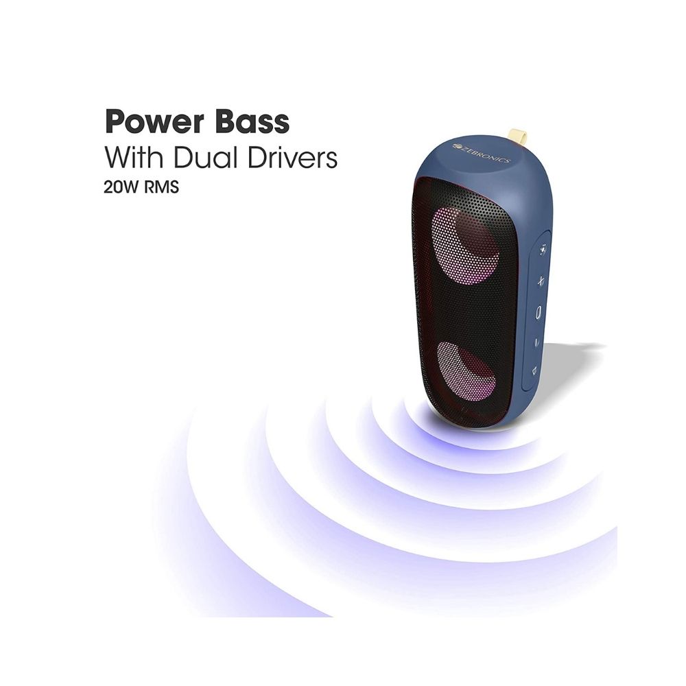 Zebronics Zeb-Music Bomb X Wireless 20W Portable Speaker Blue