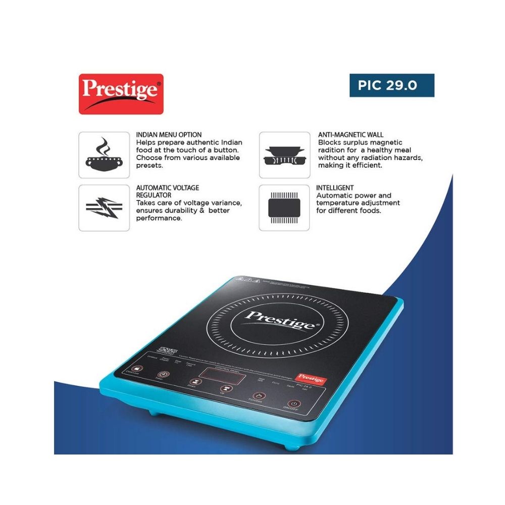 Prestige PIC 290 41959 Induction CooktopBlue Black Push Button