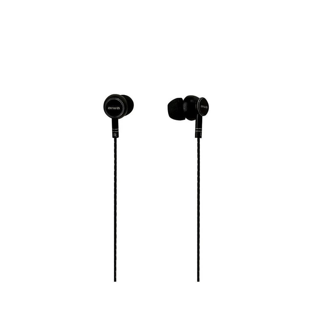Aiwa ESTM-101 Wired in Ear Earphone with Mic Black