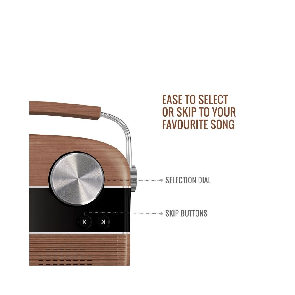Saregama Carvaan Hindi Bluetooth speaker 6 W Bluetooth Home Theatre Oak Wood Brown Stereo Channel