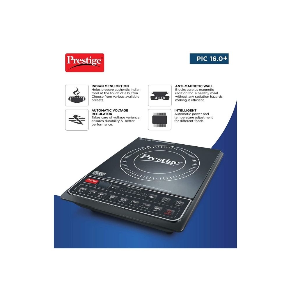 Prestige PIC 160 plus Induction CooktopBlack Push Button