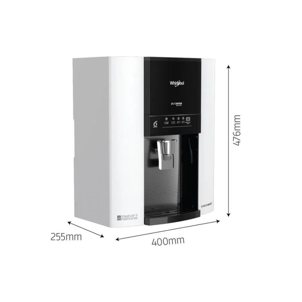 Whirlpool Purasense 7 L RO  UV  UF Water Purifier with DIY Technology  White Black