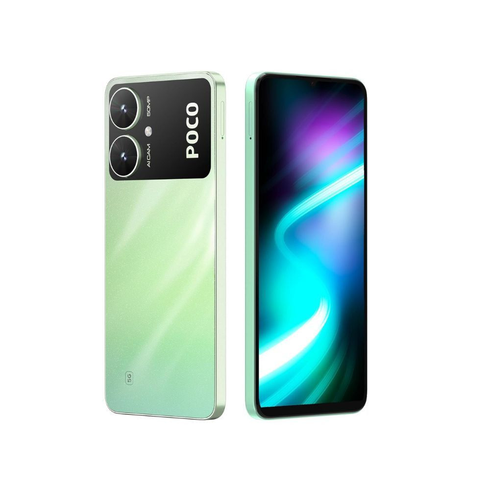 POCO M6 5G Polaris Green 4GB RAM 64GB Storage MediaTek Dimensity 6100 5G Processor 5000 mAh Battery 18W Fast Charging 50 MP AI Dual-Camera System Side Fingerprint Sensor