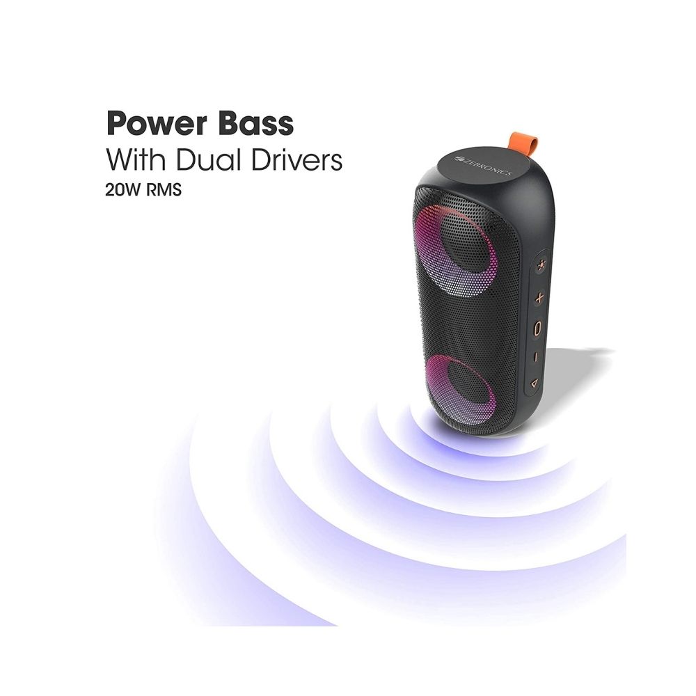 Zebronics Zeb-Music Bomb X Wireless 20W Portable Speaker Black 