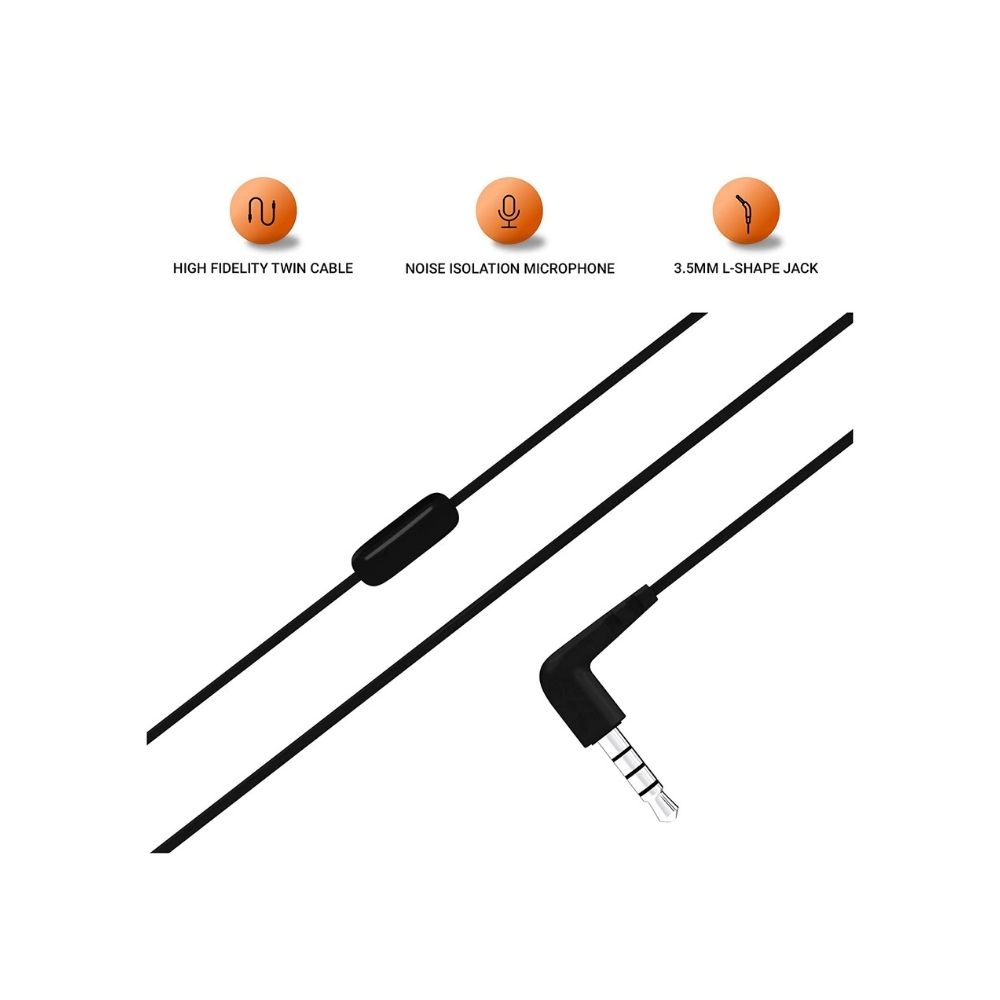 JBL C50HI Wired in Ear Earphones with Mic Black