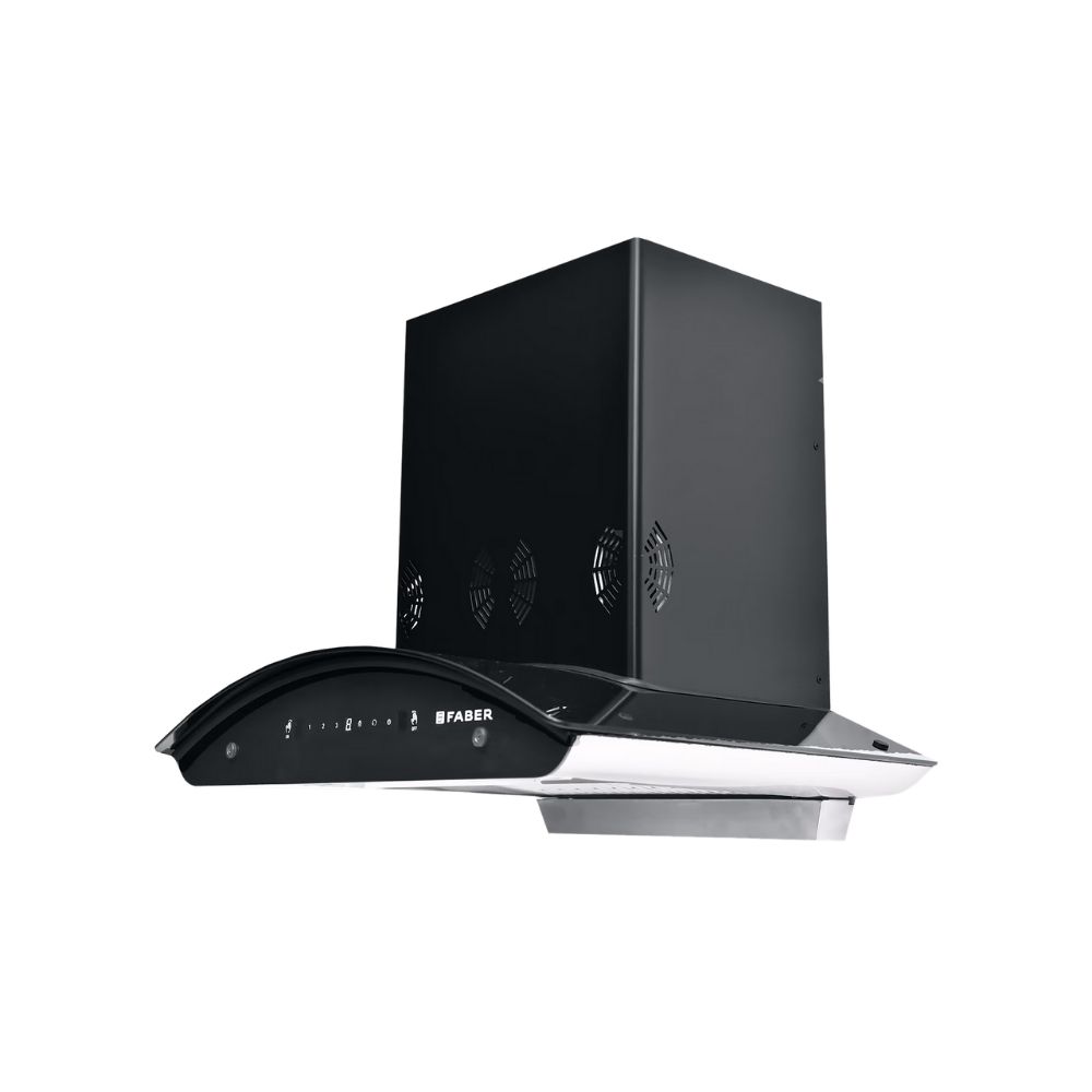 Faber Hood Wall Mounted Chimney Black CREST 3D PLUS IND HC SC BK 60