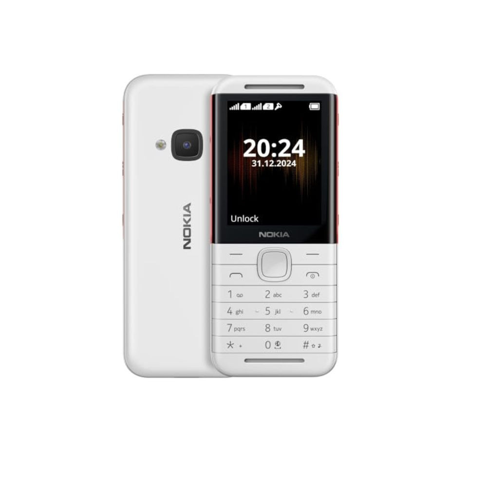 Nokia 5310 Dual SIM Keypad Phone with MP3 Player Wireless FM Radio and Rear Camera with Flash 1 Year Replacement Guarantee WhiteRed