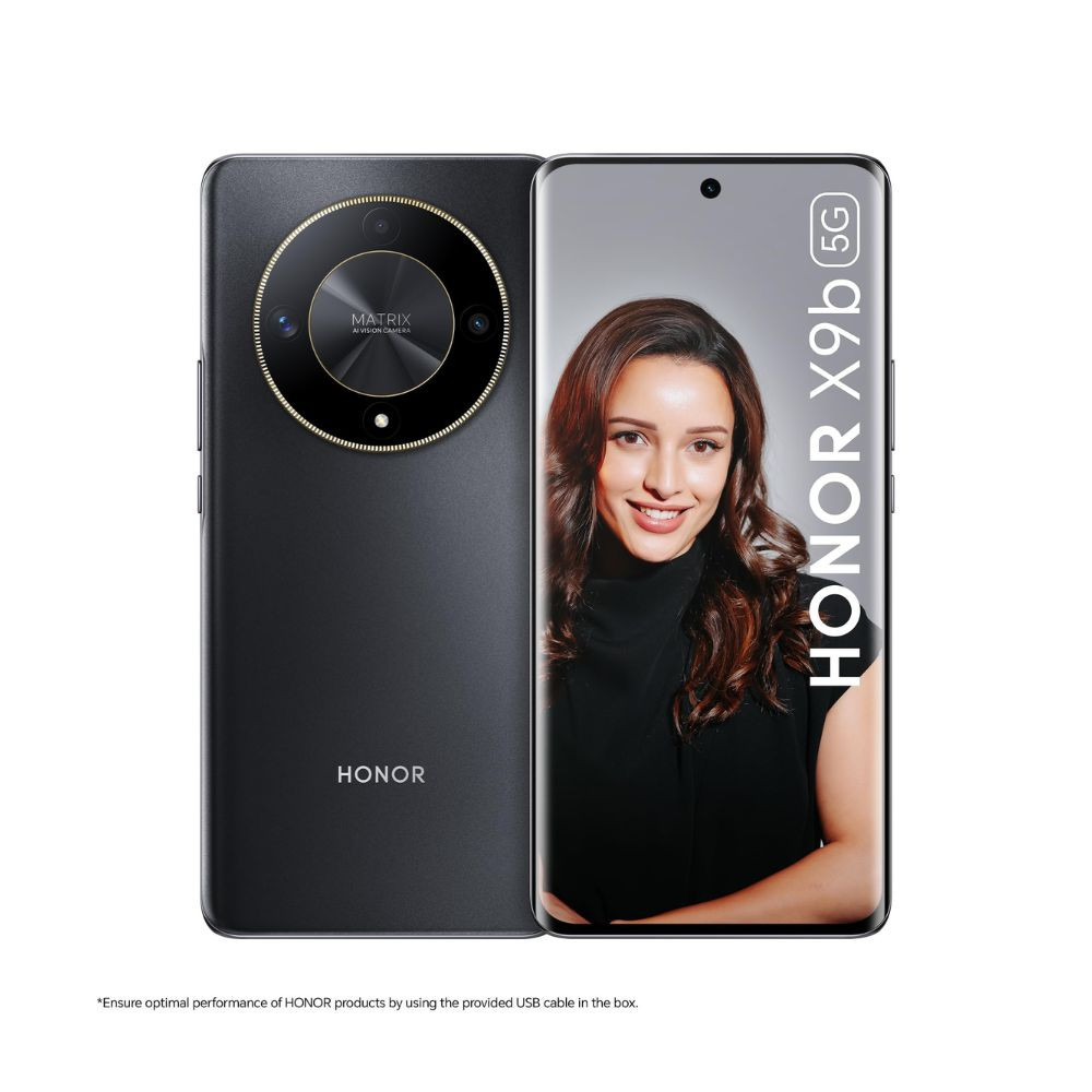 HONOR X9b 5G Midnight Black 8GB 256GB Indias First Ultra-Bounce Anti-Drop Curved AMOLED Display 5800mAh Battery 108MP Primary Camera Without Charger