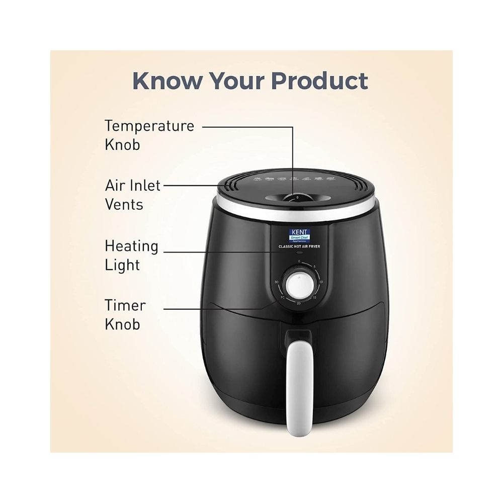 Kent 16096 Classic Hot Air Fryer 4L 1300 W